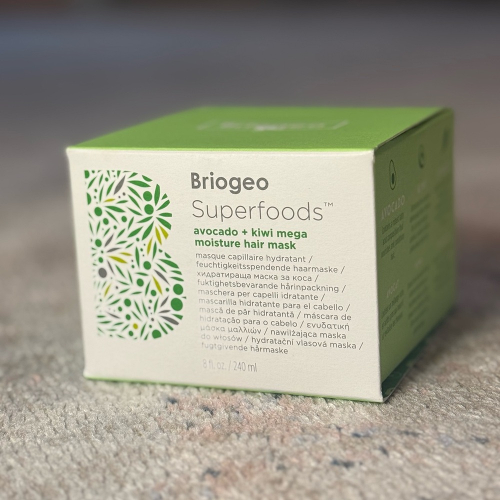 Briogeo Superfoods Avocado + Kiwi Mega Moisture Hair Mask – 8 oz / 240 ml – New